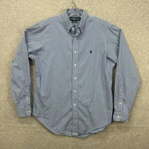 Ralph Lauren Shirt Mens 16 33/34 Blue White Stripe‎ Classic Oxford Dress Pony